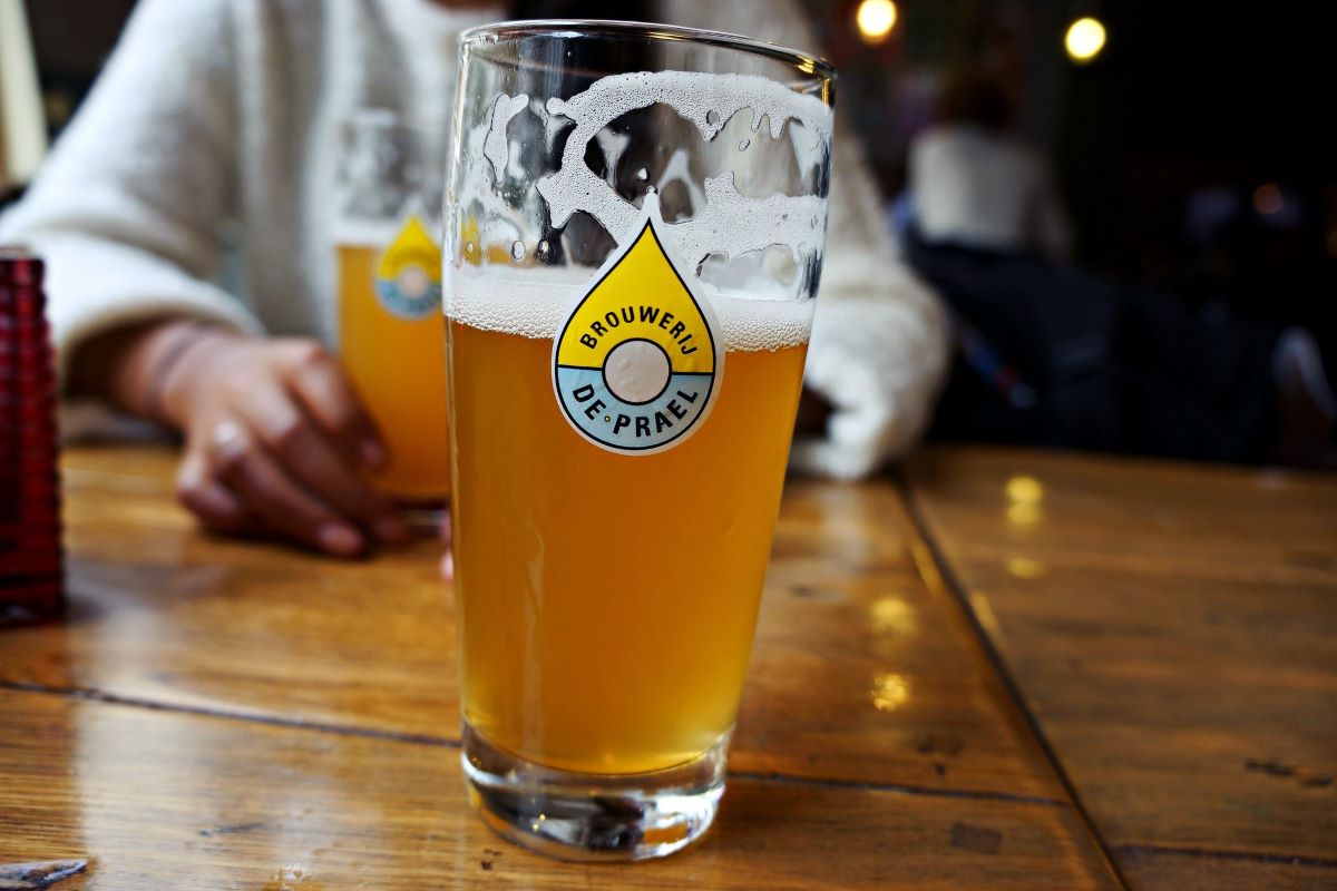 A frothy glass of craft beer from Brouwerij De Prael in Amsterdam. 