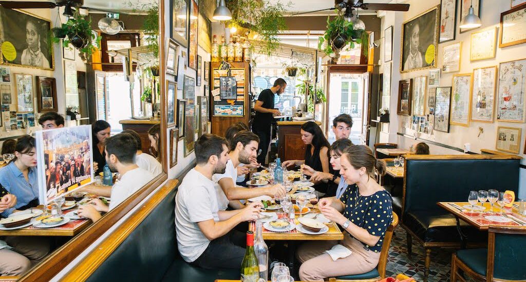 eating at one of the best bistros in paris