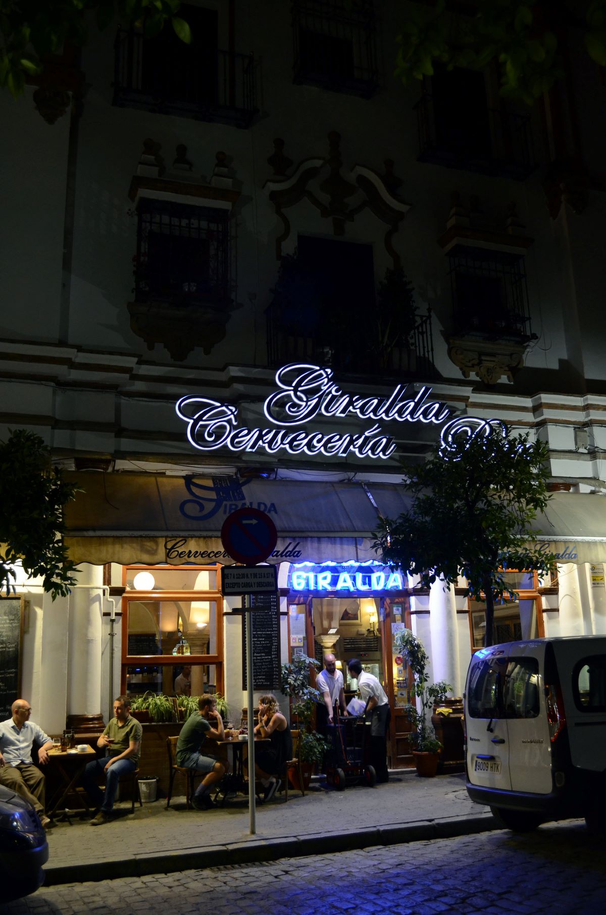 Outside of Giralda Cerveceria in Seville. 