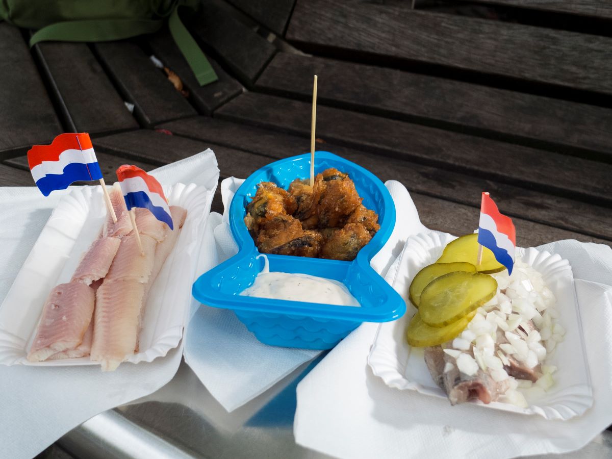 smoked eels, fried mussels & herring in Amsterdam.