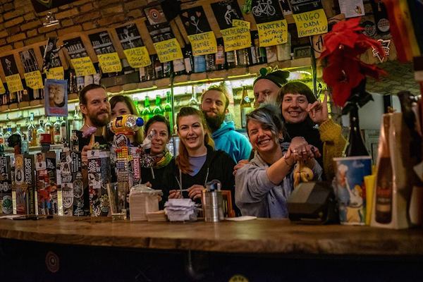 This is the staff at Stavio, the beer pub-restaurant of one of Rome's best breweries