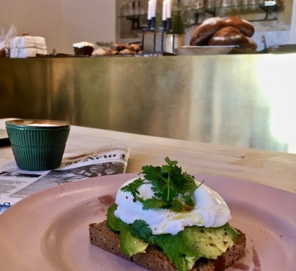 Avocado toast at Marigold in Rome, Italy