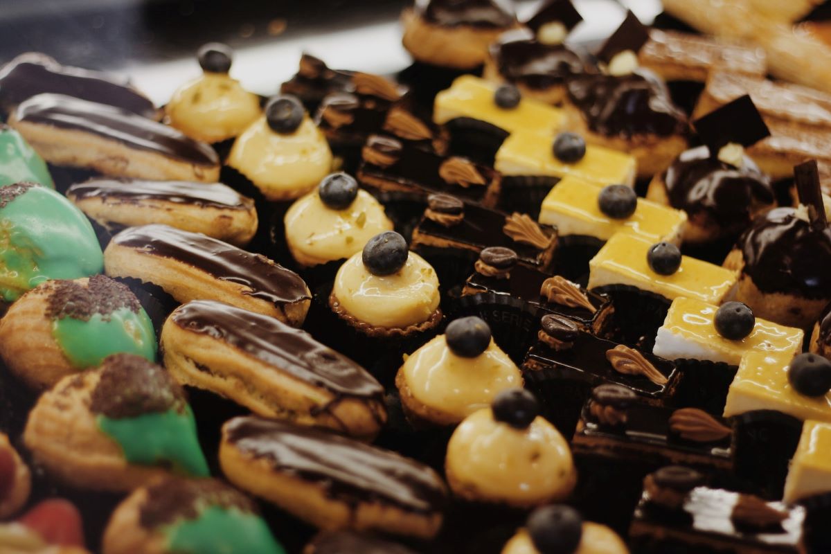 close-up of freshly baked concoctions