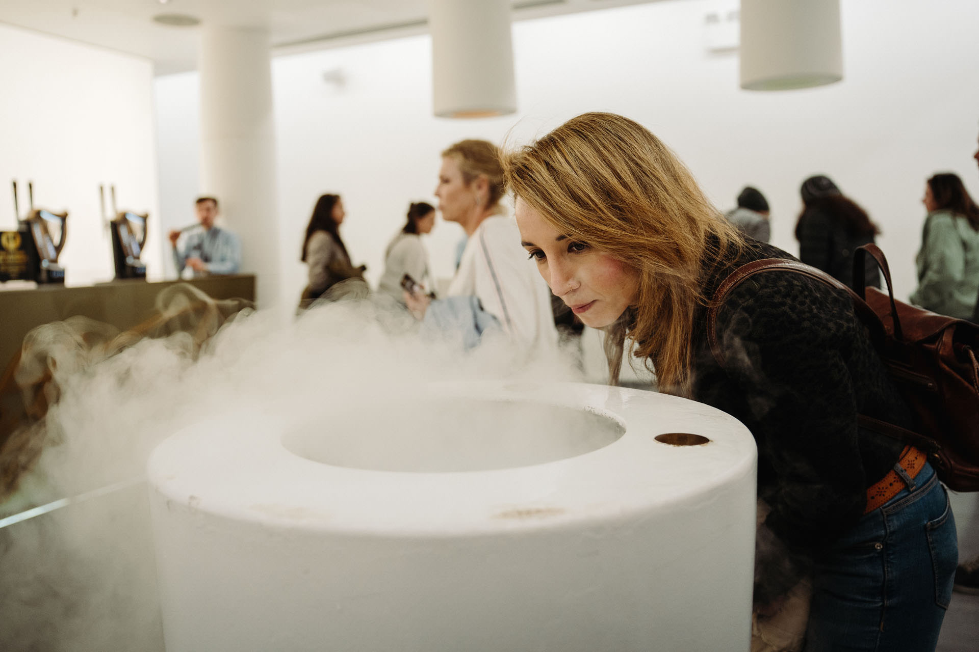 Woman seeing the process to create Guinness stout