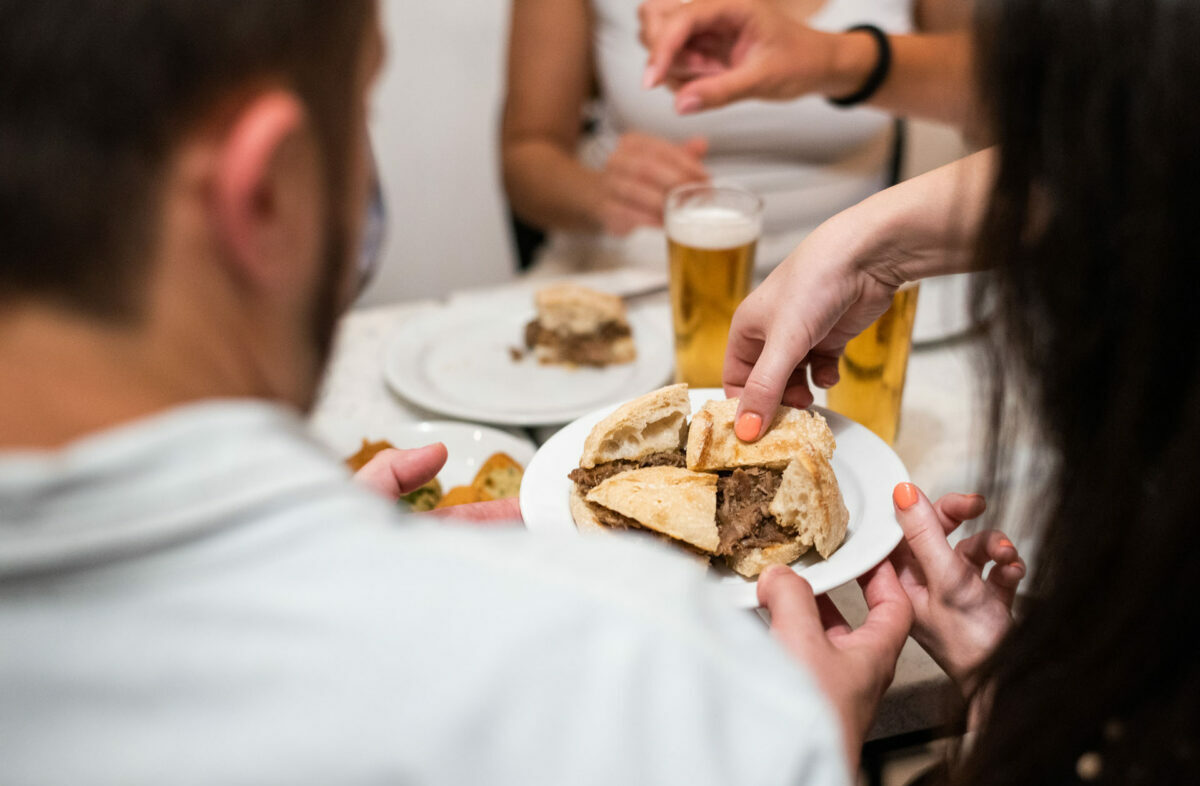 sandwich and beer