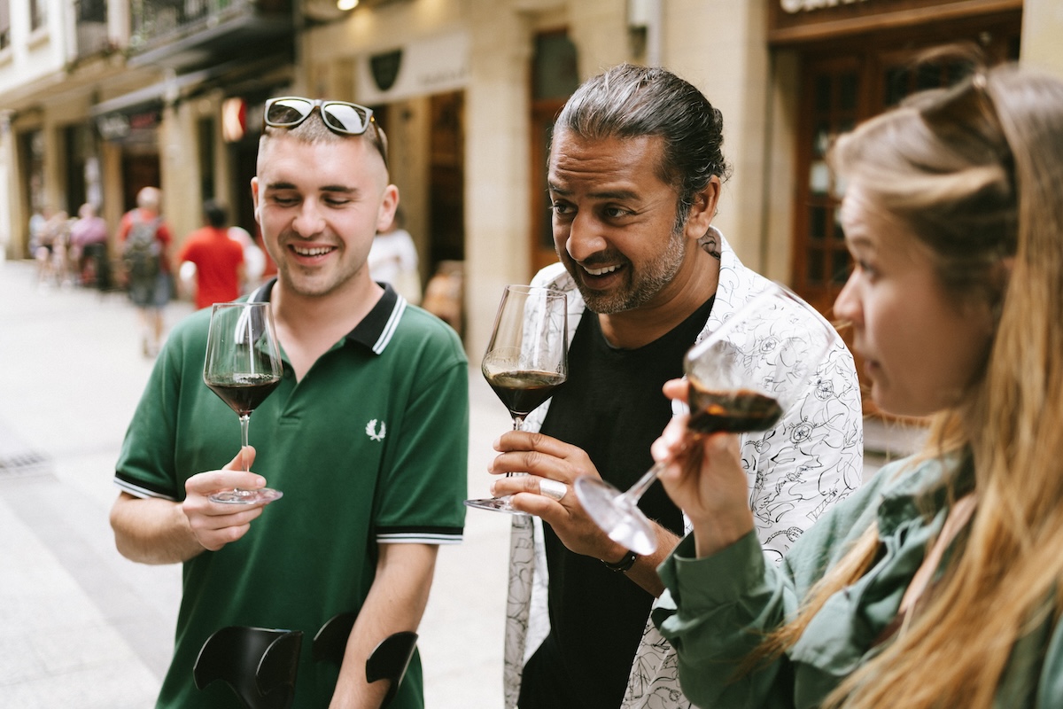 people drinking wine