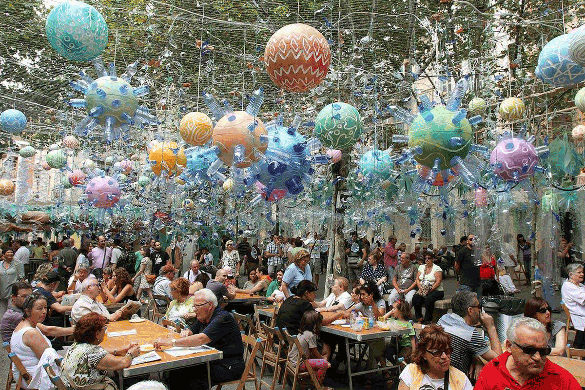 Squares in Gracia are a thing of beauty especially during the Gracia neighborhood festival