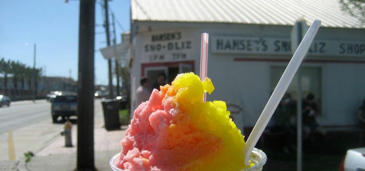 snoballs yellow and pink ice