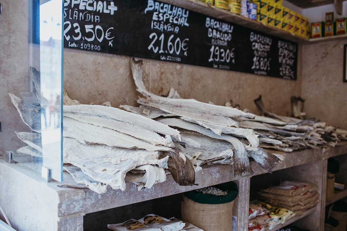 display of salted cod fish