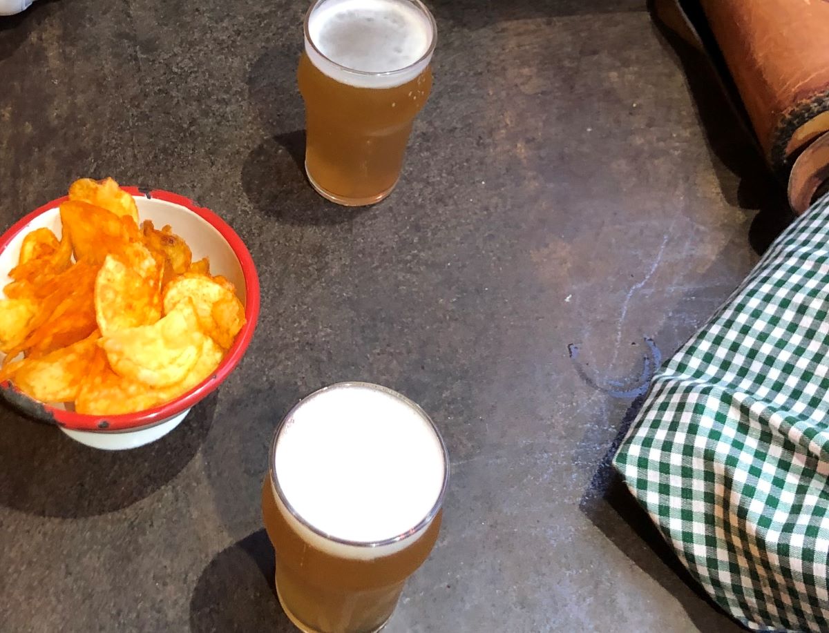 beer and chips