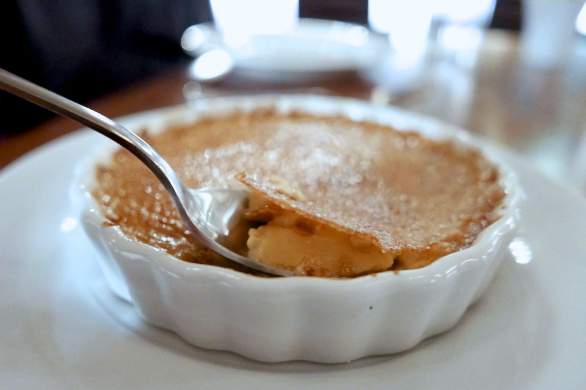 Crème Brûlée in Paris restaurants on New Year's day. 