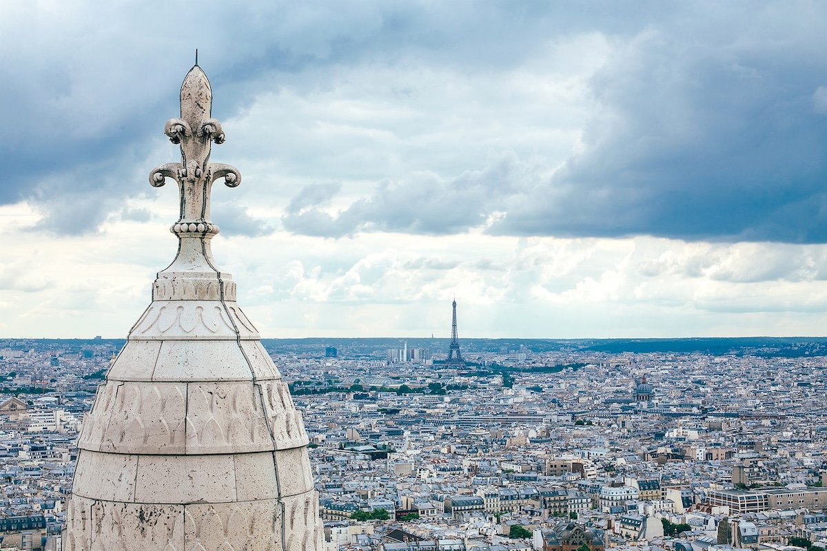 Long distance view of Eiffel Tower
