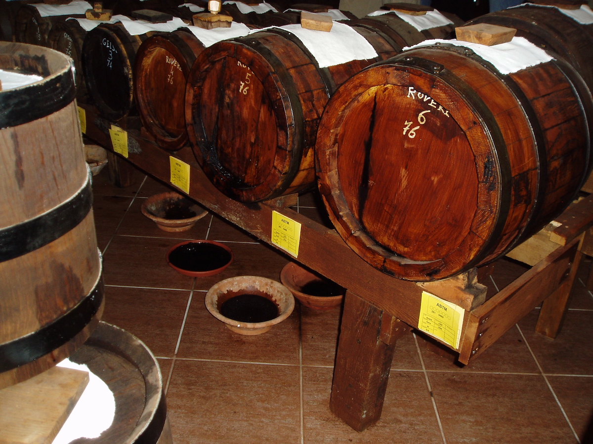 Acetaia with barrels, production