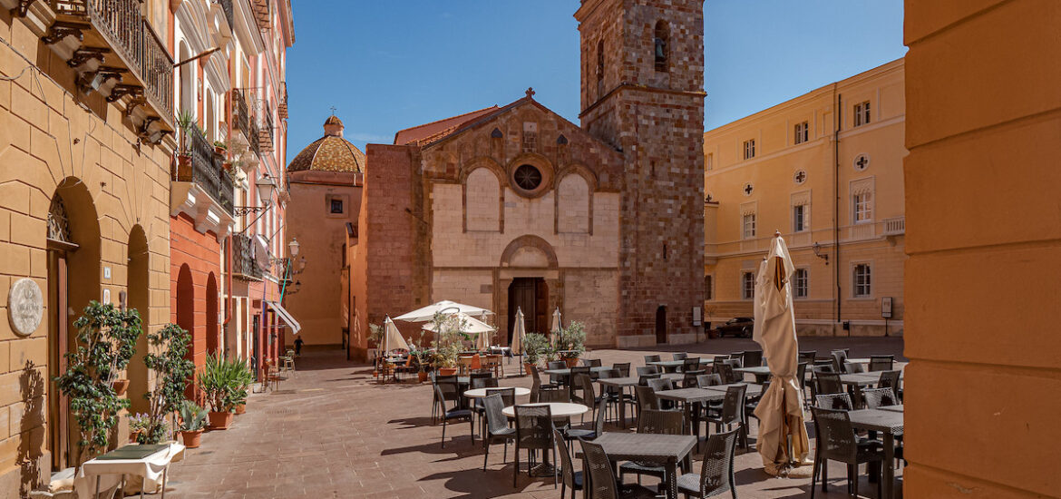 Sardinian square and restaurant