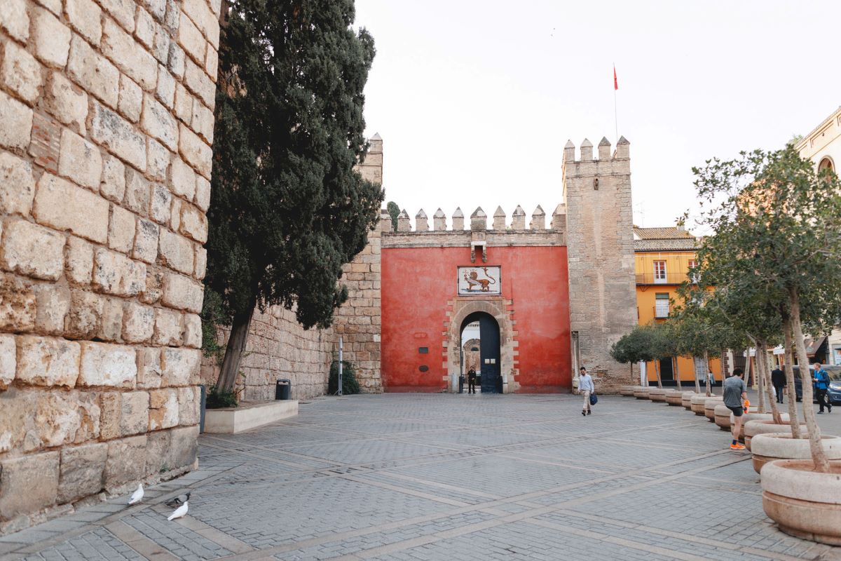 A view from the outside of The Royal Alcazar of Seville
