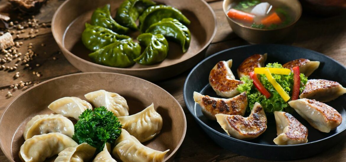 different colored dumplings