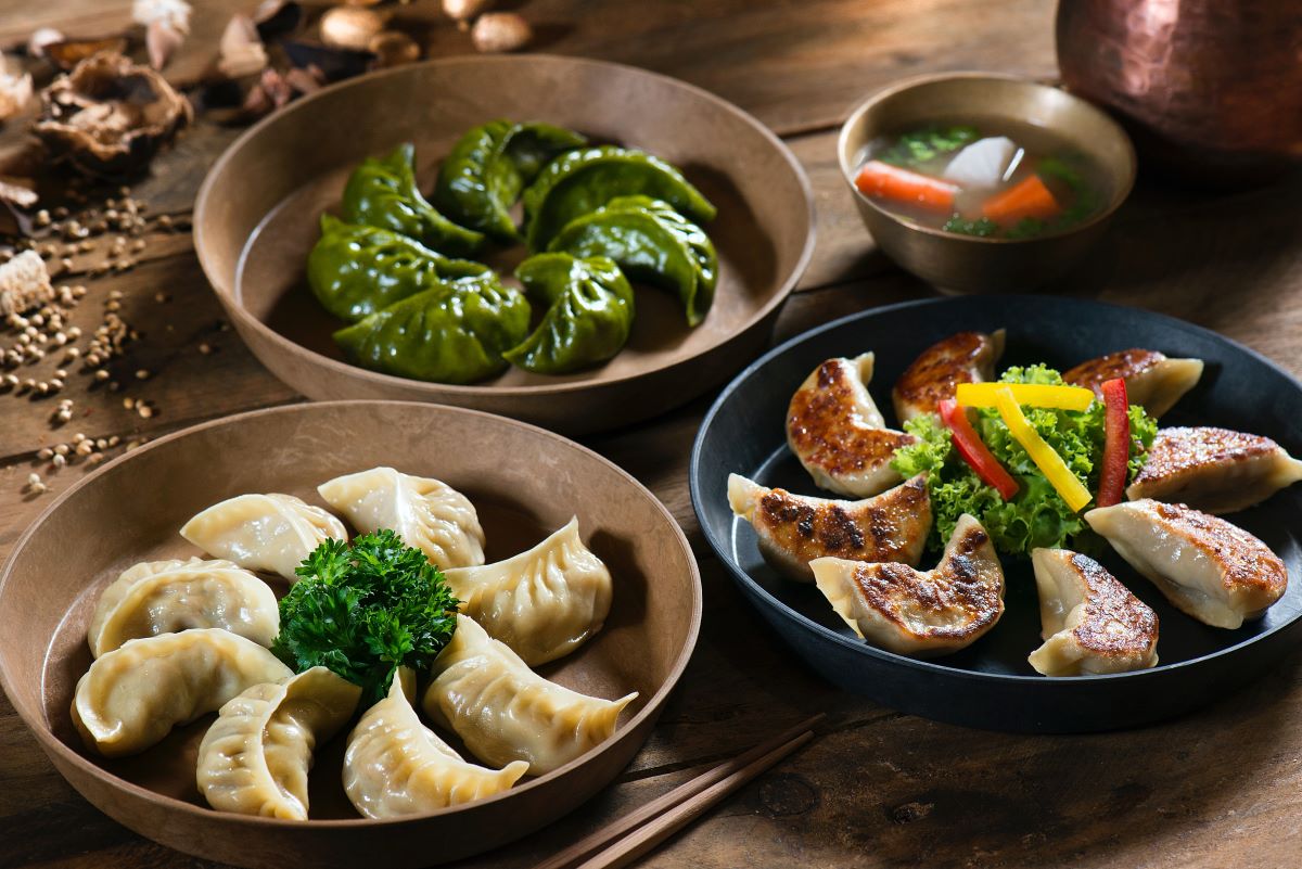 different colored dumplings