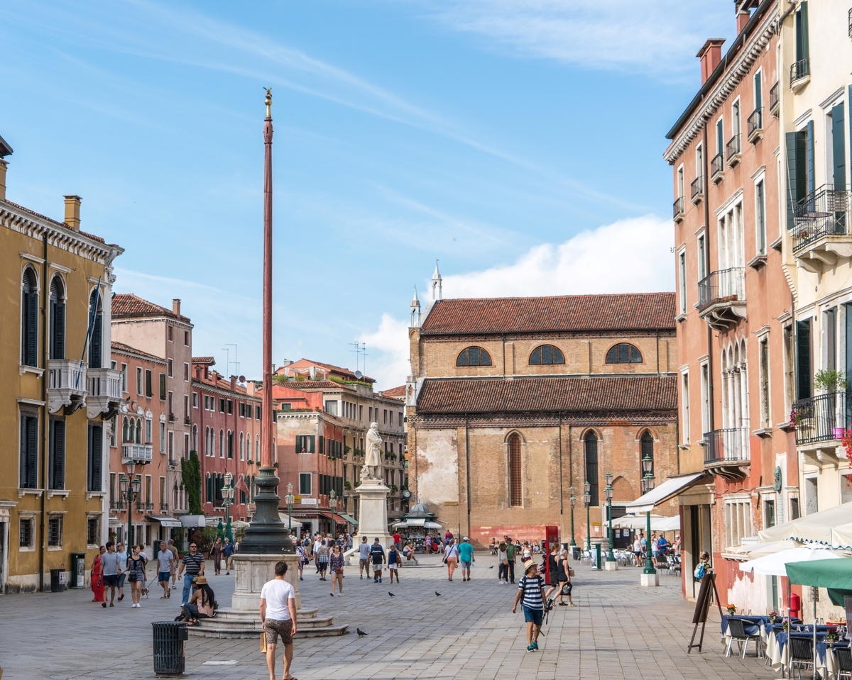 Italian square in daylight