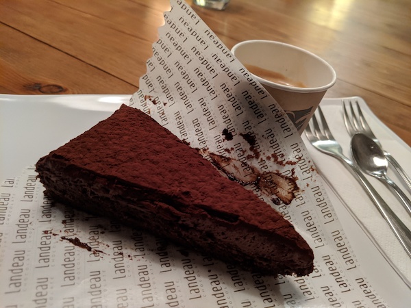 The famous chocolate cake at Landeau in Lisbon