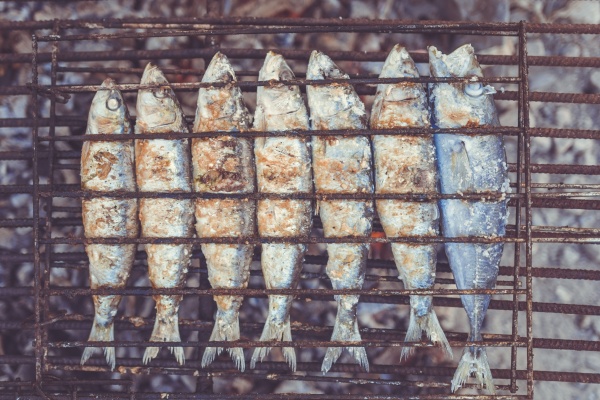 One of the best foods in Lisbon: freshly grilled sardines