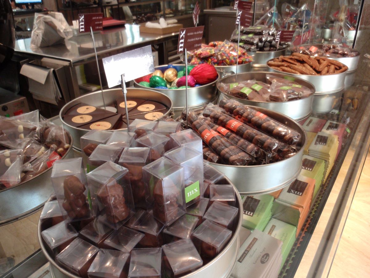 Gift shop at Chocolate museum in Barcelona.