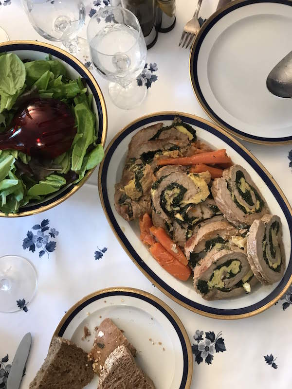 Veal roast roll up, a typical meat course during Christmas in Italy