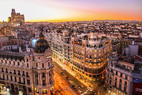 View from the Círculo de Bellas Artes rooftop terrace in Madrid