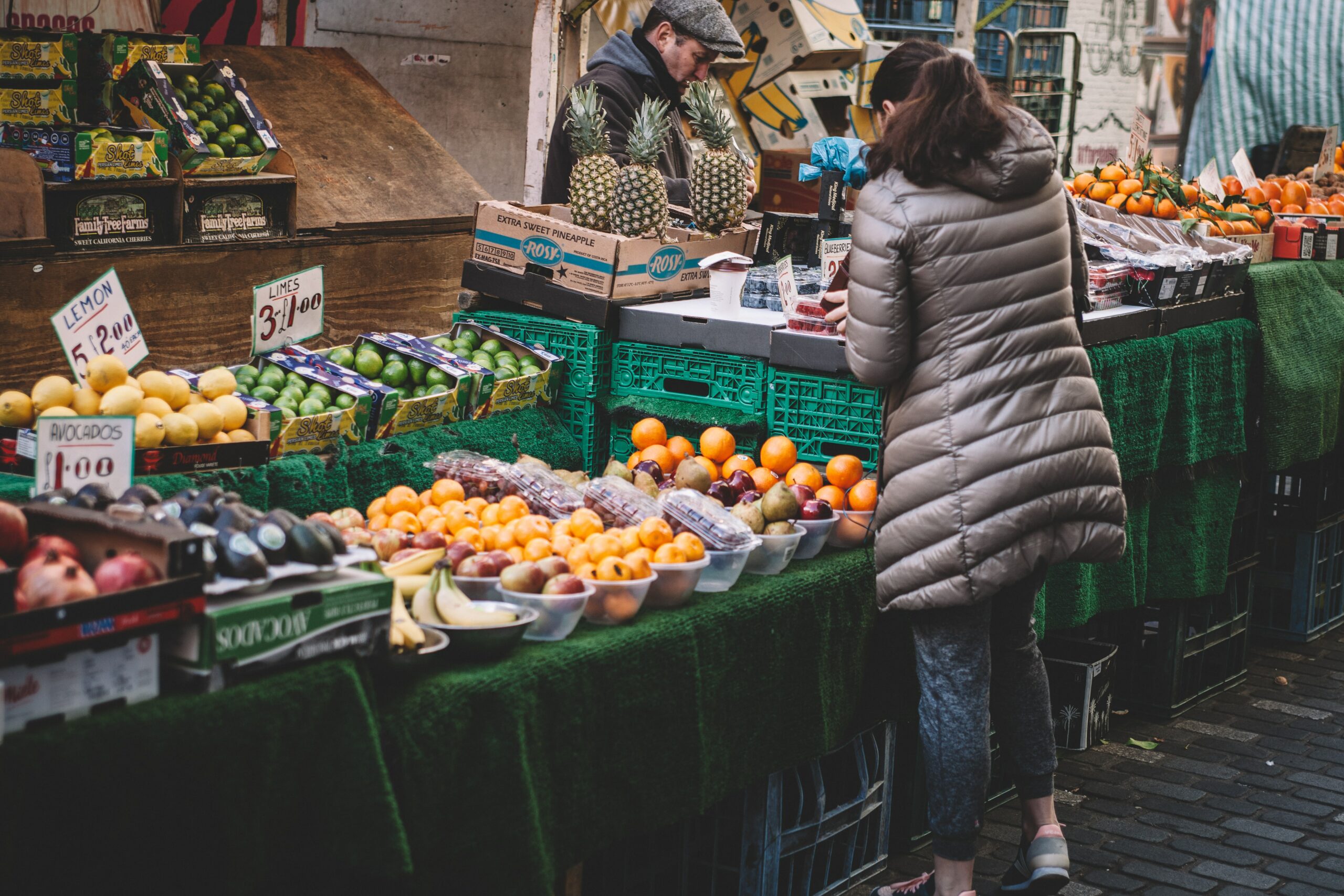 Berwick Street Market fruits and vegetables stand 