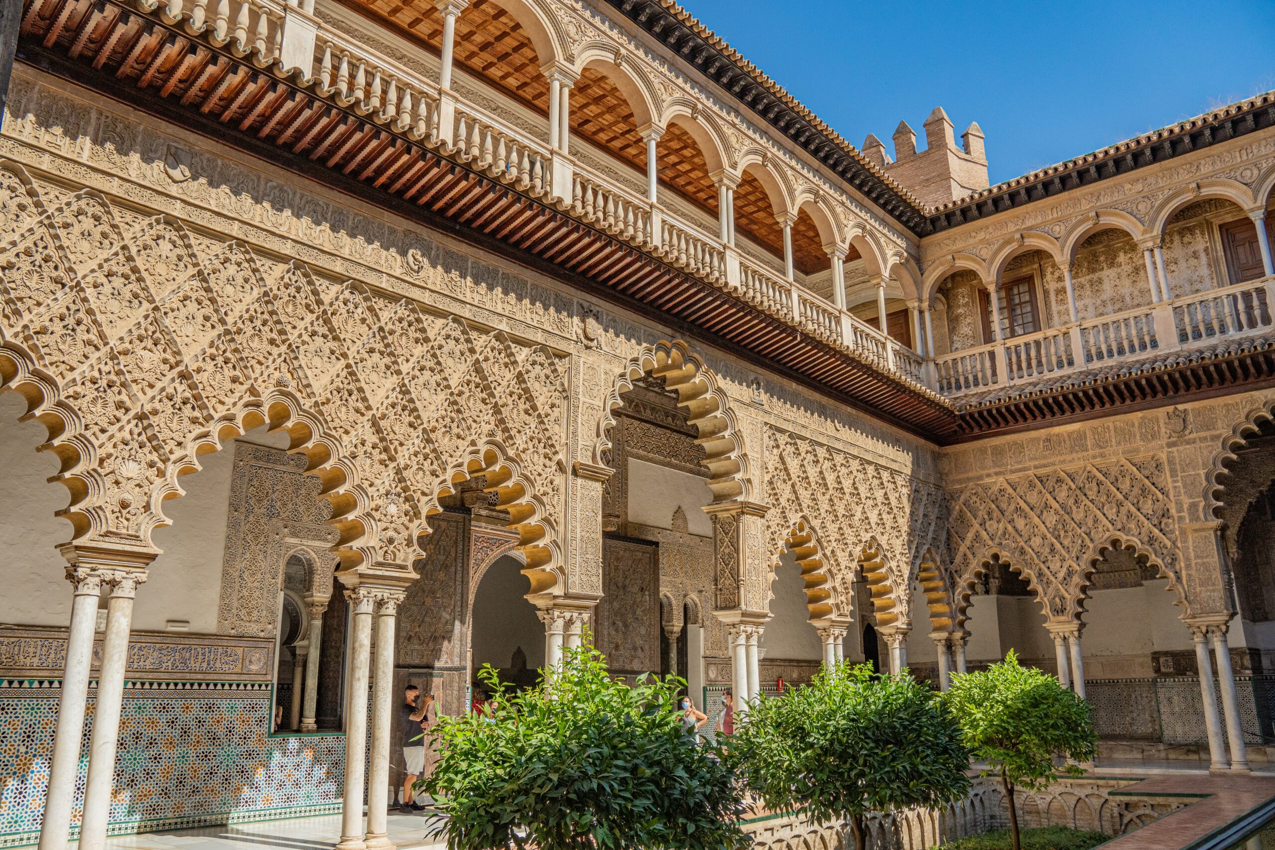 the facade of an alcazar in sevilla