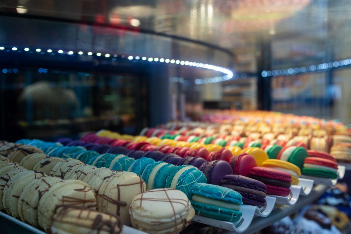 display of macarons