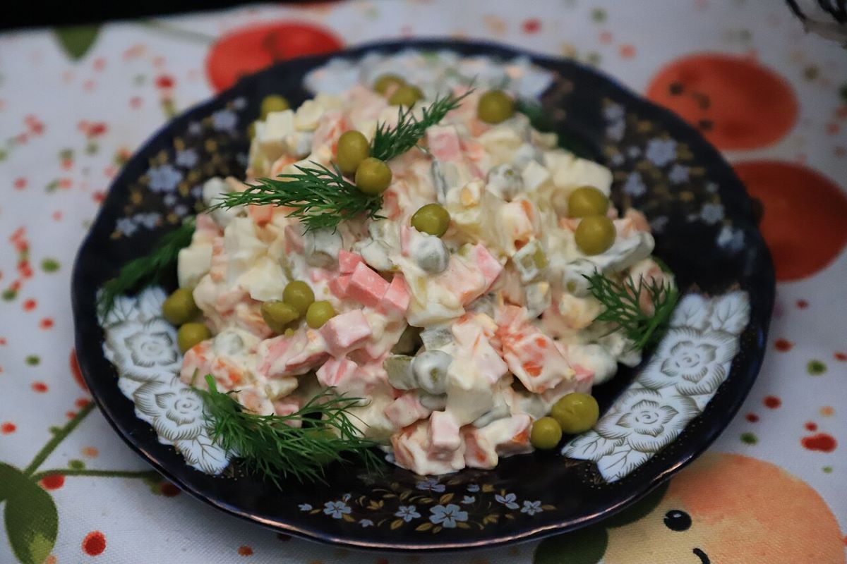 A plate of ensaladilla rusa at a restaurant is a good place to cool off in Seville