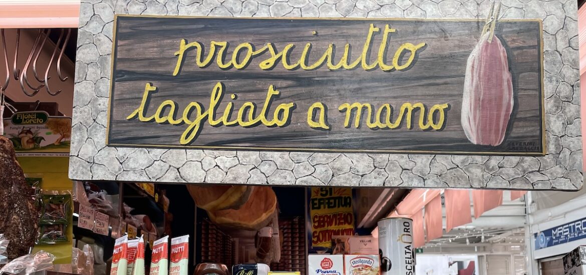 market food and sign