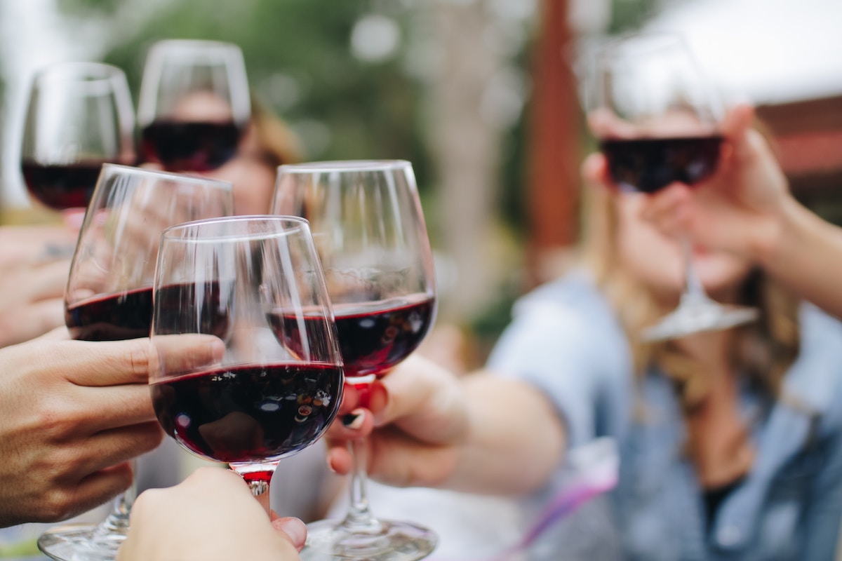 Friends toasting with wine