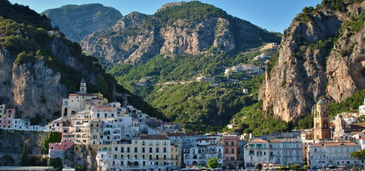 Amalfi Coast great mountains and coast town