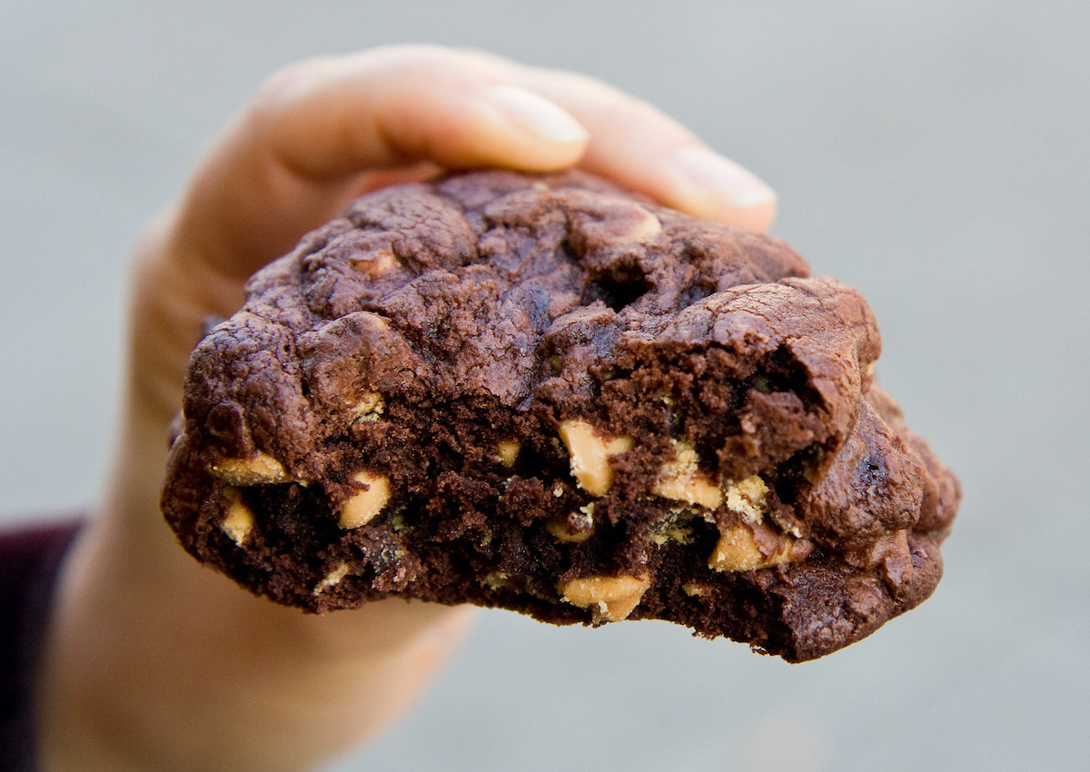 Chocolate cookie with peanut butter chips