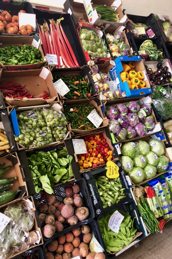 Vegetable stand at Mercado 31 de Janeiro