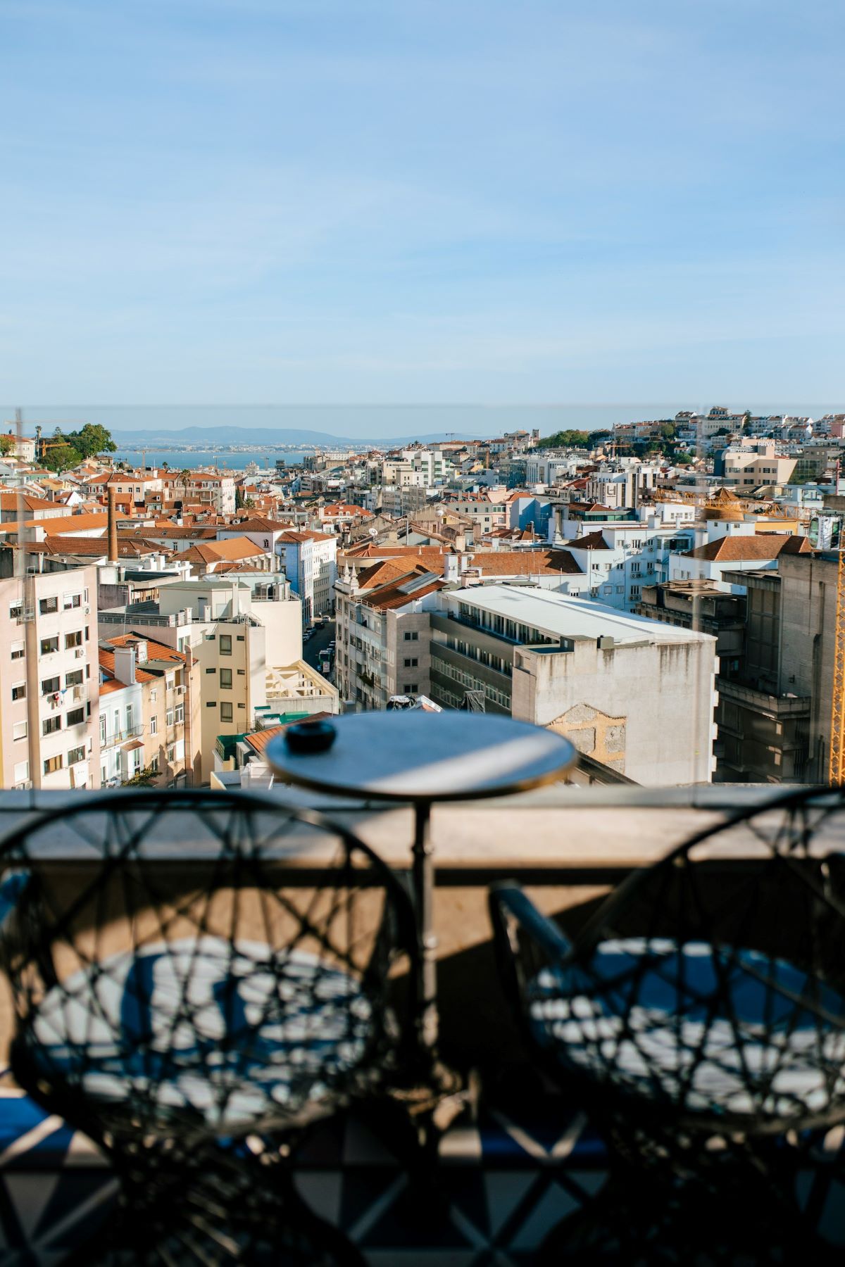 Views from a rooftop bar in Lisbon. 