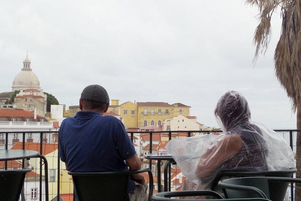 Miradouro das Portas do Sol is one of the best Lisbon miradouros overlooking the historic neighborhood of Alfama.