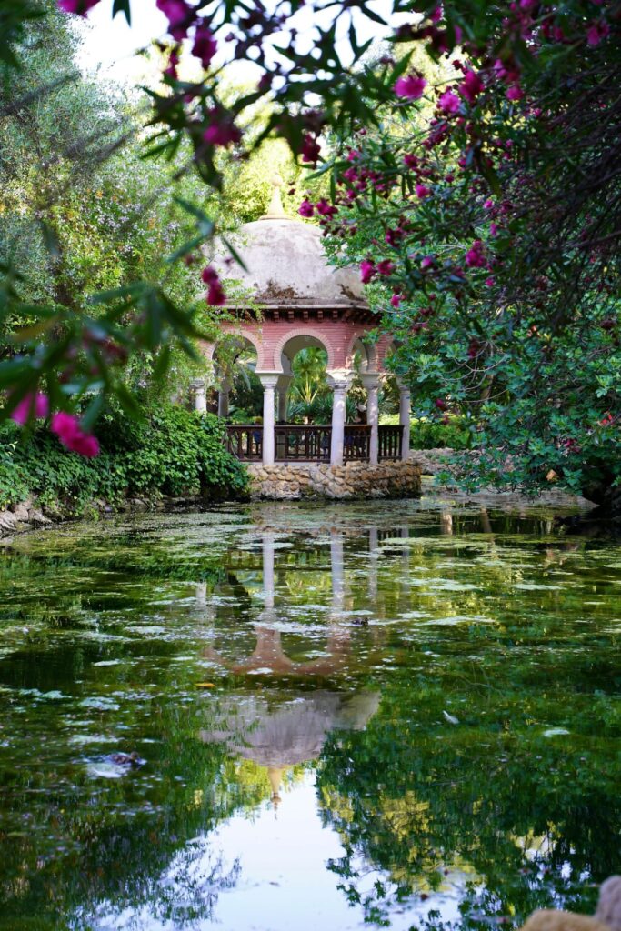 A gazebo at Maria Luisa Park.