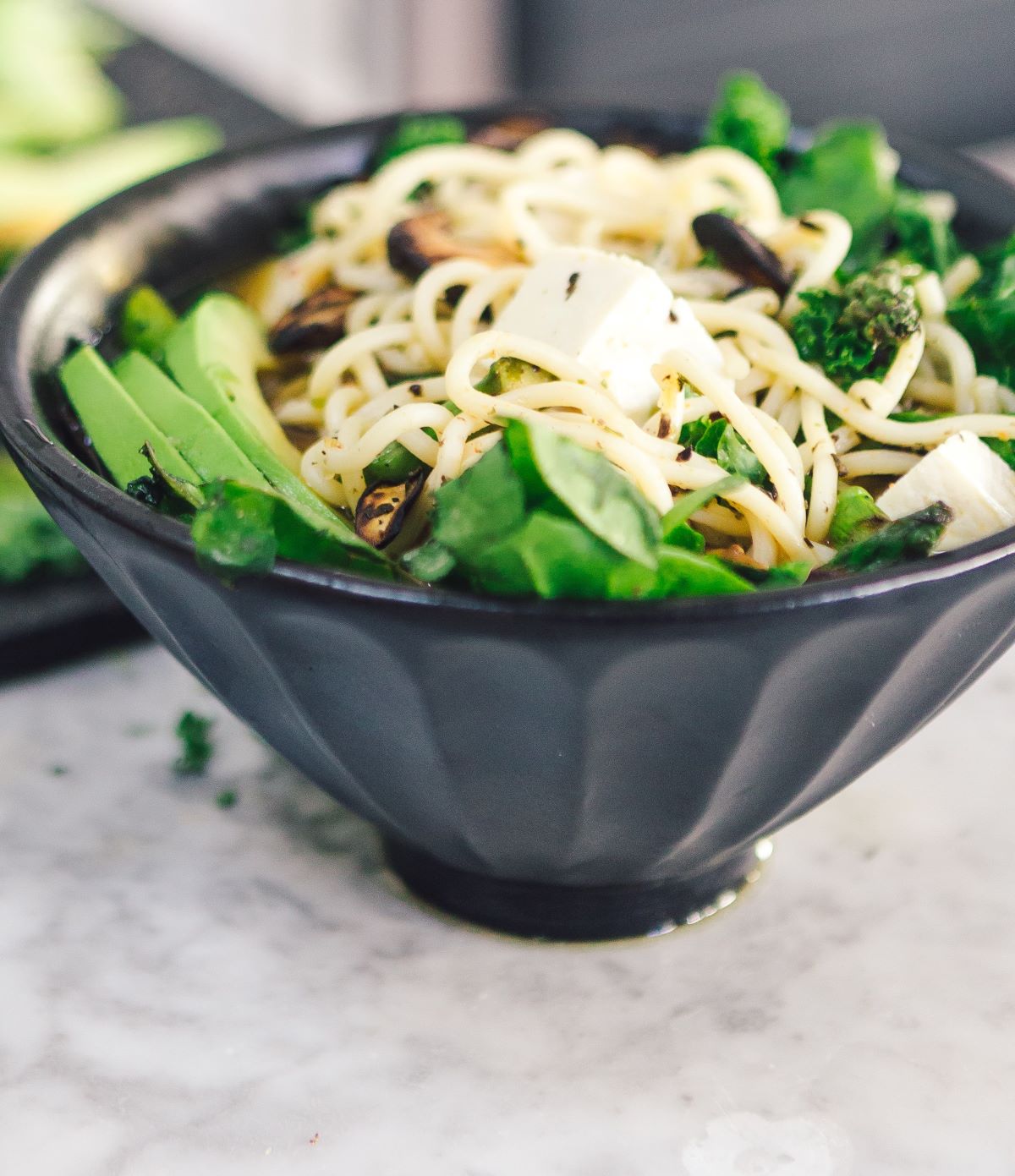 A bowl of vegan ramen