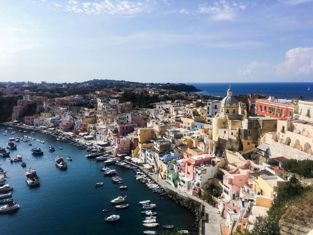 overview shot of Naples port