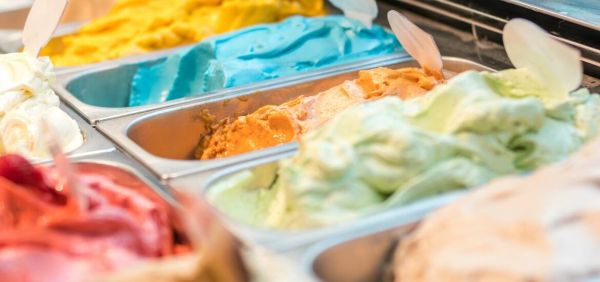 colorful ice cream display