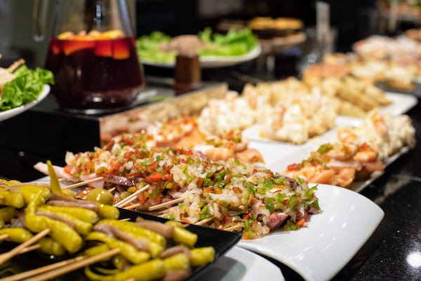 Pintxos on a bar top