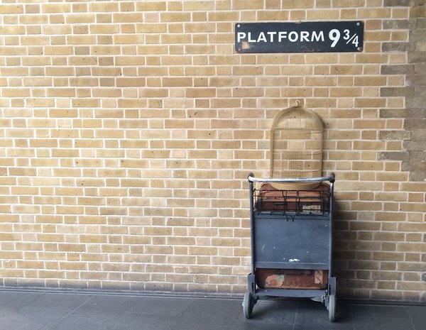 Platform 9 3/4 at King's Cross Station in London