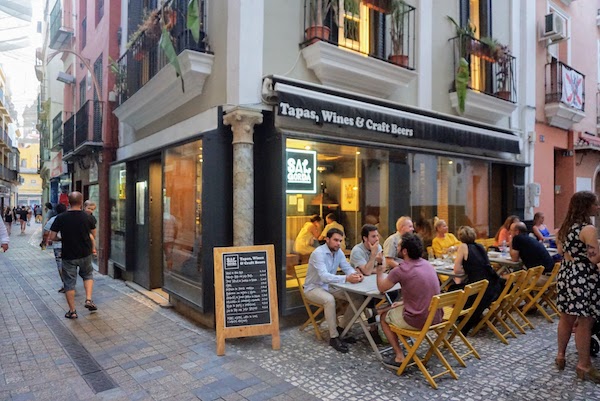 Terrace outside Sal Gorda tapas bar