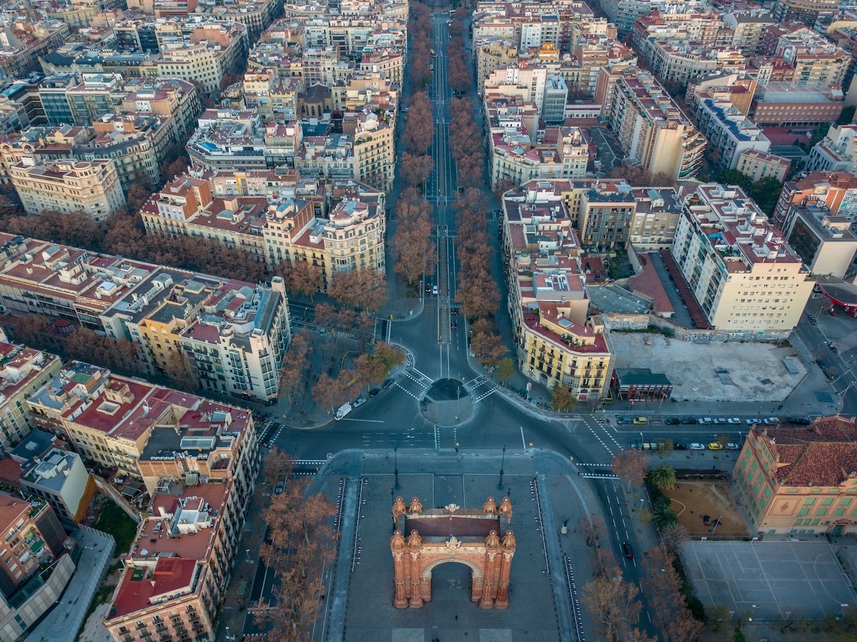 aerial view of barcelona