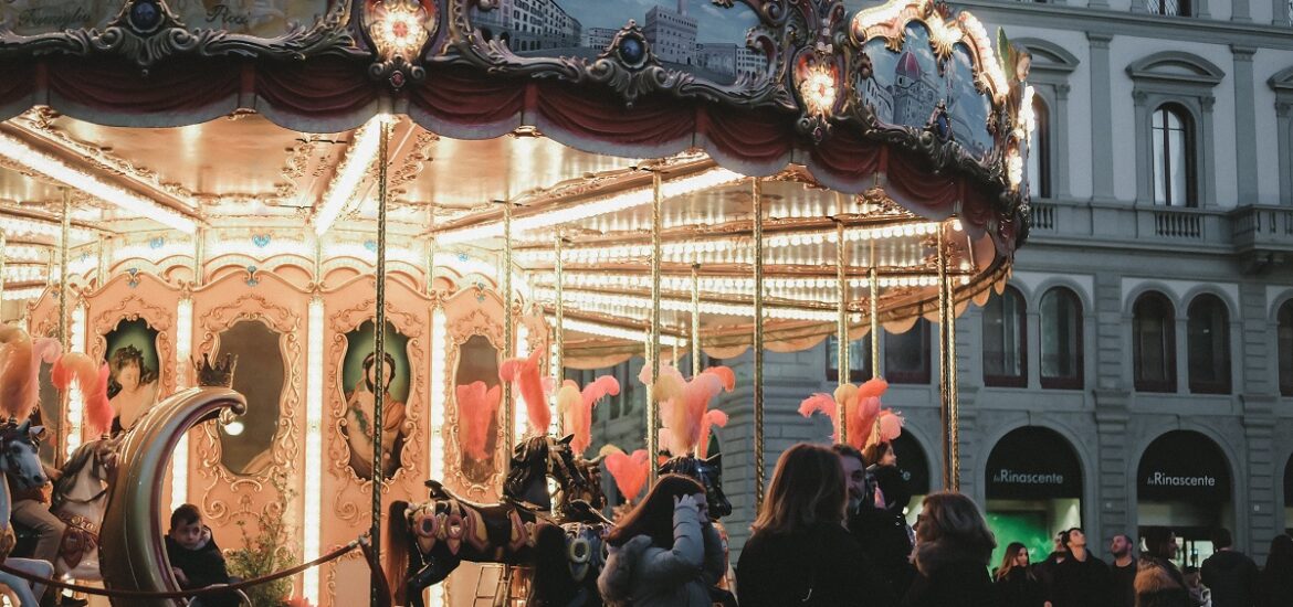 The carousel in Florence's Piazza della Repubblica in the winter