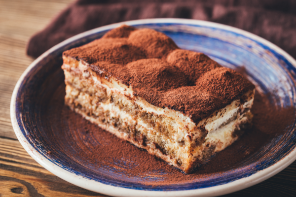 Tiramisù on a plate