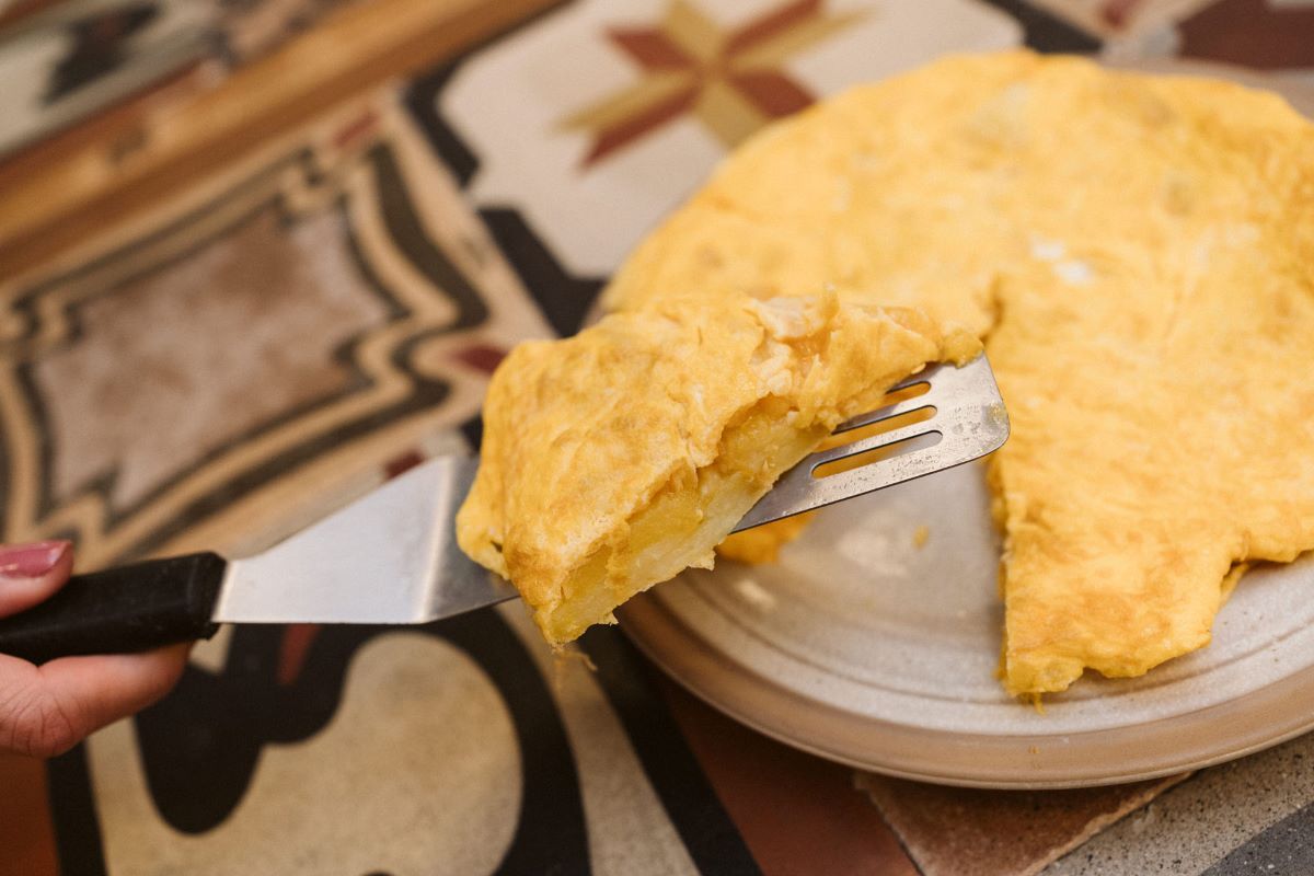 a plate of tortilla de patata