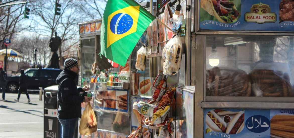 man ordering food from food truck